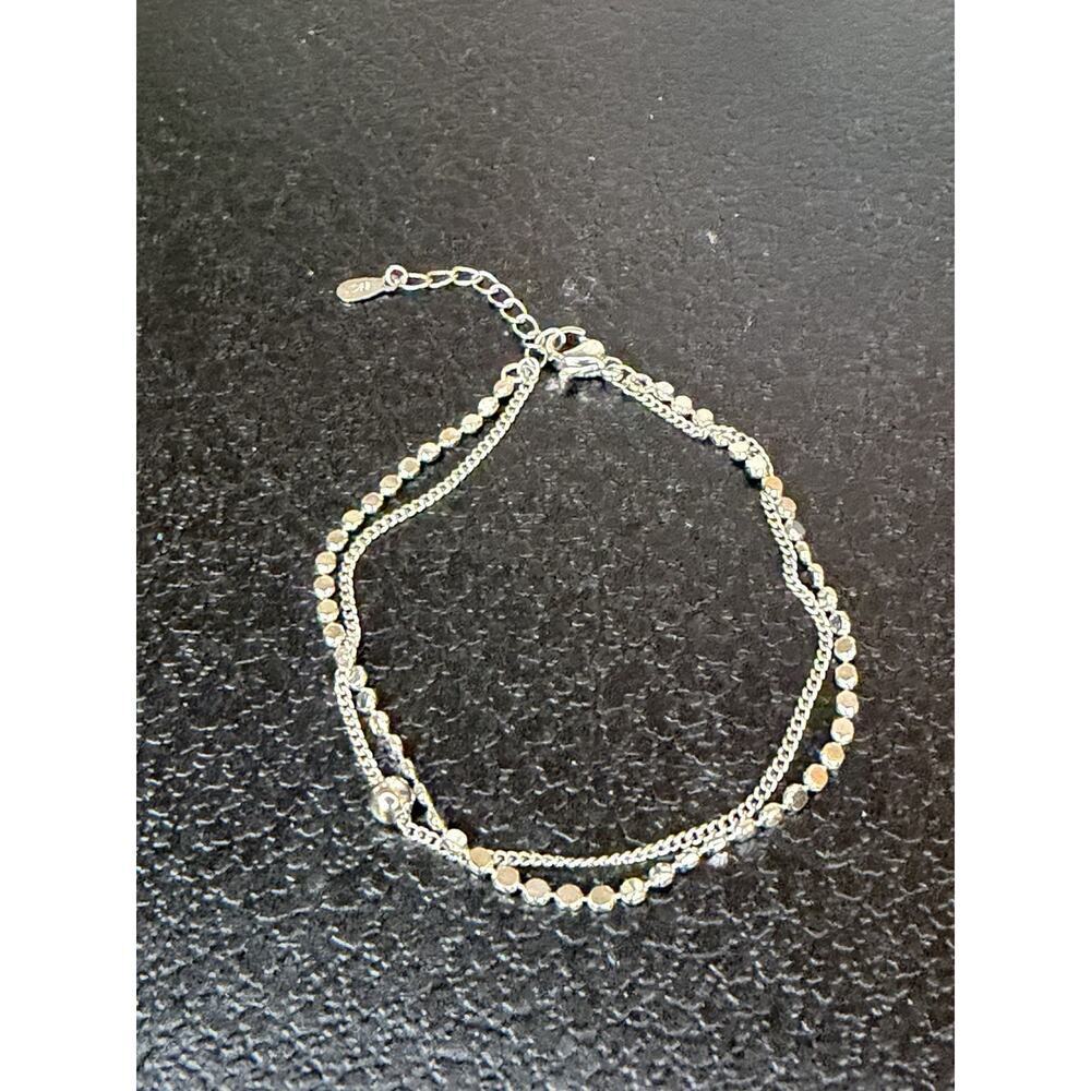S925 Sterling Silver Bead Chain Bracelet Minimalist Dainty